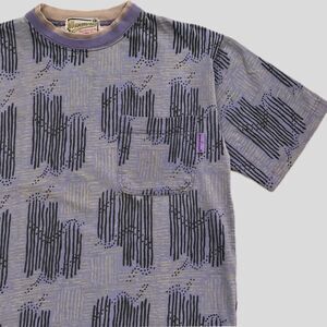 Vintage 90s Maneuvers Blue Geometric Print Short Sleeve Cotton T Shirt Size M/L